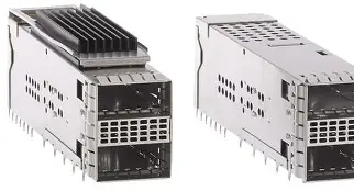 Heat-sink and bezel detail on QSFP optical module